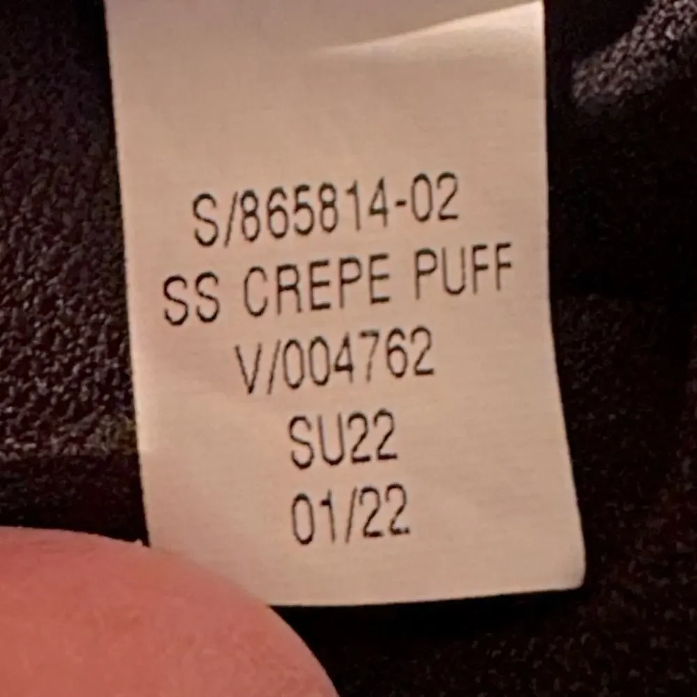 Banana Republic SS Crepe Puff Short Sleeve Top Blouse Black Shirt 2022 Small